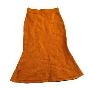 H Genteel Brown Flare Skirt Stretch Waist Size Medium